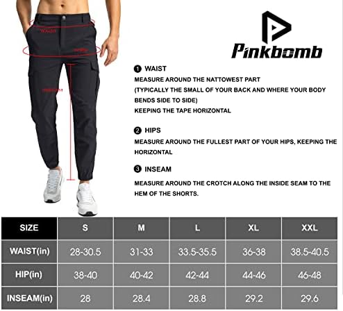 Pinkbomb erkek Yürüyüş Kargo Pantolon 7 Cepler Slim Fit Streç Joggers Golf Kargo İş Pantolonu Erkekler için