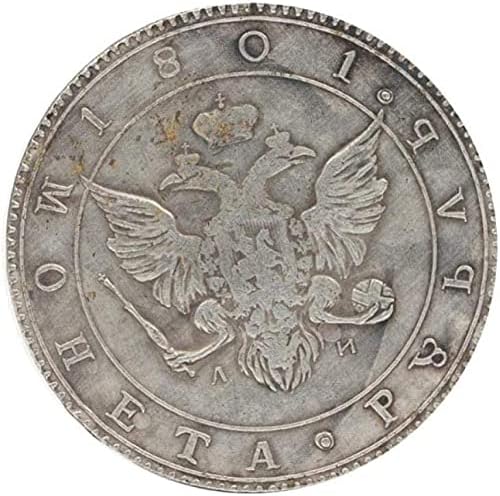 Rusya 1801 Çar Alexander I hatıra parası Gümüş Sikke Gümüş Dolar Avrupa Para Birimi Gümüş Yuvarlak Antik Kopya Süsler Koleksiyonu Hediyeler