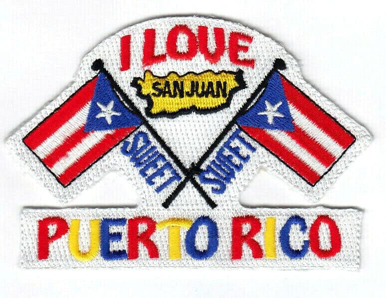 PORTO Riko'yu SEVİYORUM Demir On Patch Ülke San Juan Bayrakları