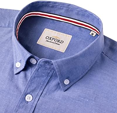 Alimens ve Nazik erkek Katı Oxford Gömlek Uzun Kollu Düğme Aşağı Gömlek cepli