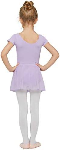 MdnMd Toddler Kız Bale Mayoları Etek Klasik Kısa Kollu Dans Jimnastik Balerin Kıyafet Elbise