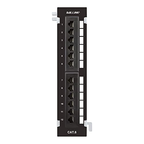 ıwillink Cat6 Ethernet Kablosu 12 Portlu Patch Panelli 3 ft