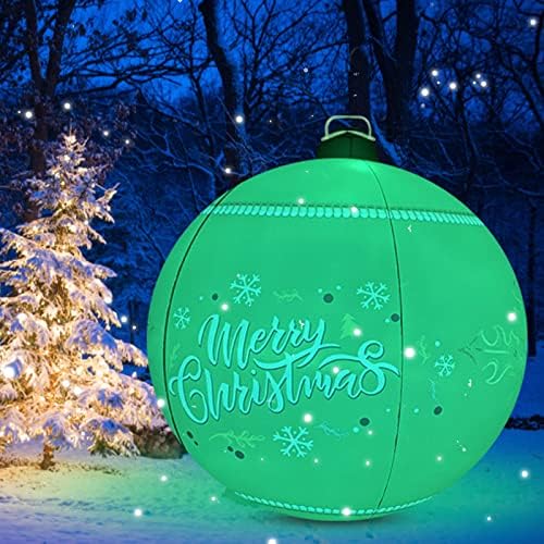 Noel Süsler topları uzaktan kumandalı led ışık ile 23.6 inç, Açık atmosfer PVC şişme oyuncaklar Ev için dekore edilmiş top Noel şenlikli