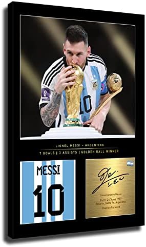 Lionel Messi Posteri Futbol Superstar Posteri 2022 Arjantin Dünya Kupası Şampiyonu Tuval Duvar sanat baskı Hayranları İçin Hediye (B,