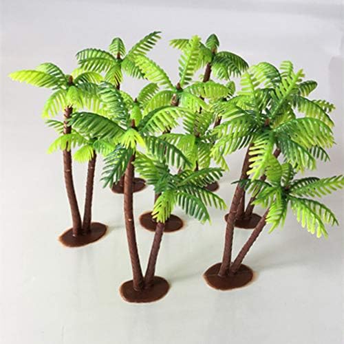 PRETYZOOM Cupcake Toppers 3 adet Balık Tankı Aksesuarları Plastik Palmiye Ağacı Akvaryum Bitkileri Hindistancevizi Minyatür Bonsai