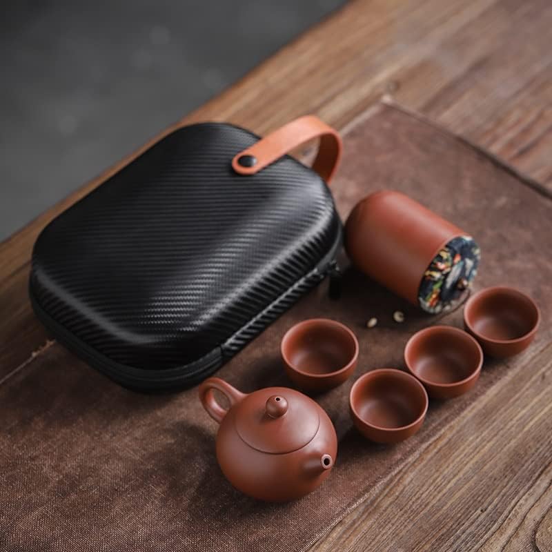 XWOZYDR Mor Kum çay fincanları Seramik Taşınabilir çaydanlık seti Açık Seyahat Gaiwan Töreni Çay Fincanı Güzel Hediye (Renk: A, Boyut: