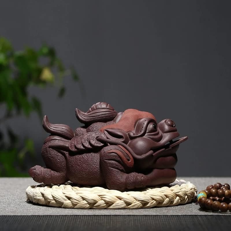 LİRUXUN Mor Kil Çay Evcil Kurbağa Modeli Heykel Süsler El Yapımı çay masası Aksesuar Ev Saksı Dekor Dekorasyon
