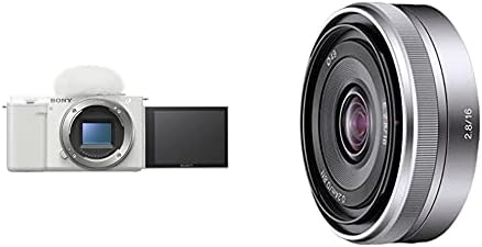 Sony Alpha ZV-E10-APS - C Değiştirilebilir Lens Aynasız Vlog Kamera - Beyaz + Sony SEL16F28 16mm f / 2.8 Geniş Açı Lens NEX Serisi