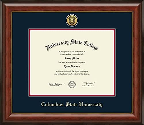 Columbus Eyalet Üniversitesi-Resmi Lisanslı-Lisans-Altın Madalyon Diploma Çerçevesi-Belge Boyutu 11 x 8,5