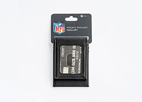 Rıco Industrıes NFL Pittsburgh Steelers Premium Lazer kazınmış Vegan Siyah Deri Ön Cüzdan-Kompakt ve ince ama sağlam Tasarım-Takımınızın