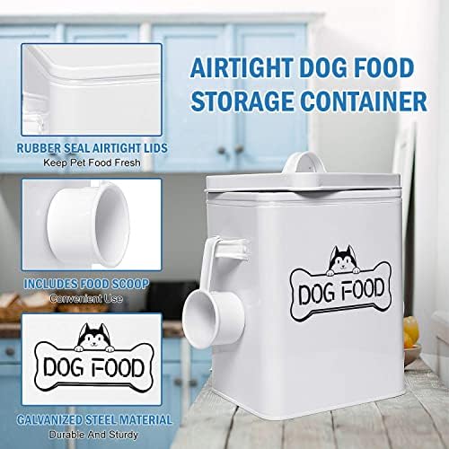 Vumdua evcil hayvan ikramı ve Servis Kepçeli Gıda Saklama Kabı-Çiftlik Evi Köpek Maması kapaklı konteyner, Hava Geçirmez Köpek İkramı