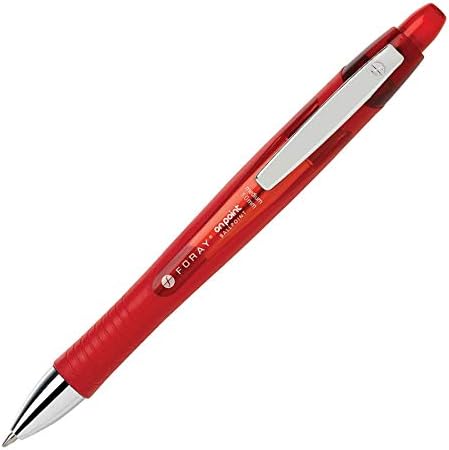 Office Depot Super Comfort Grip Geri Çekilebilir Tükenmez Kalemler, 1,0 mm, Orta Nokta, Kırmızı Variller, Kırmızı Mürekkep, 12 pk,