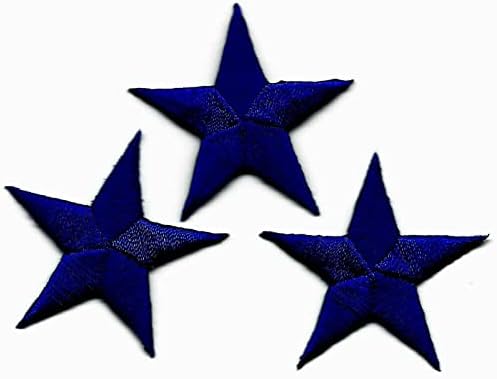 Yıldızlar-Lacivert 1 5/8 Yıldızlar(3 Adet)-İşlemeli Aplike Üzeri Ütü/Astroloji