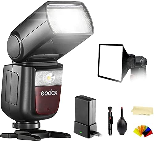 Godox V860III-C Kamera flaş Speedlite, TTL HSS 2.4 G 1/8000 s GN60 ayakkabı dağı yanıp söner, 5300 K modelleme ışık, 2600 mAh Li-Ion