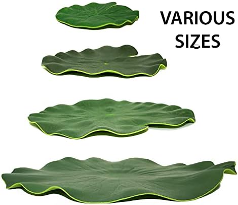 IFAMIO Yapay Yüzen Köpük Lotus Yaprakları Dekor Gölet Akvaryum ve Sahne için Gerçekçi Lotus Yeşillik Yeşil Bitki Balık Havuzu Dekorasyon