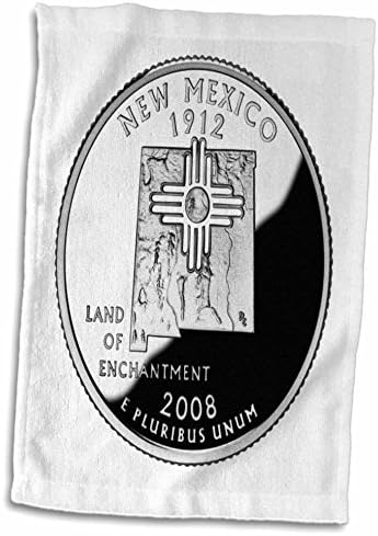 3dRose Florene Özel Baskı ABD Paraları-New Mexico Tahsil Çeyrek Havlu (twl-56935-1)