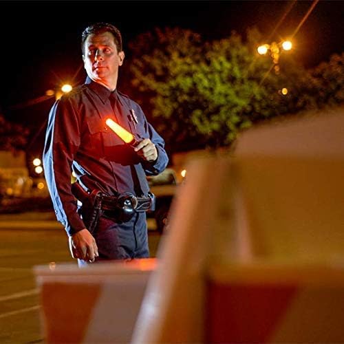 E-sürme 11-İnç Sinyal Trafik Değnek 2 Parça Emniyet LED el feneri ile Kırmızı Strobe Modu Kordon ve Yan Klip için Park Görevlisi, Trafik