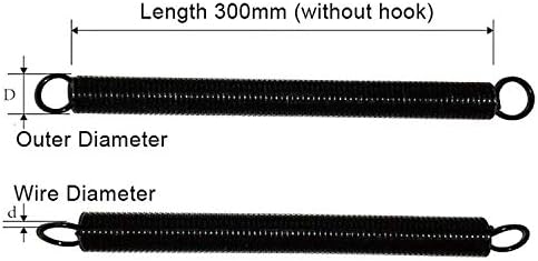 Bahar 3 Adet Tel Dia 0.3-0.6 mm Çelik Genişleme Bahar Çift Kanca gergi yayı Dış Çap 3-7mm Donanım Aksesuarları Uzunluğu 300mm uzatma