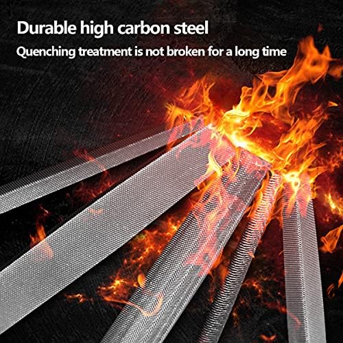 HUANGXING-LEISEHNT Metal Dosya Ahşap, Metal, Plastik için Kauçuk Saplı Karbonlu Çelik Dosya, Düz/Kare/Üçgen/Yarım Yuvarlak/Yuvarlak
