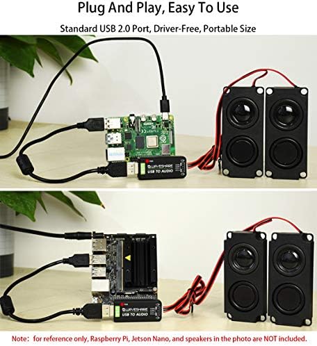 USB Ses Adaptörü Harici Stereo Ses Kartı Dönüştürücü için Mikrofon ve Hoparlör ile Ahududu Pi / Jetson Nano, Win7/8/8.1/10, Mac, Linux,