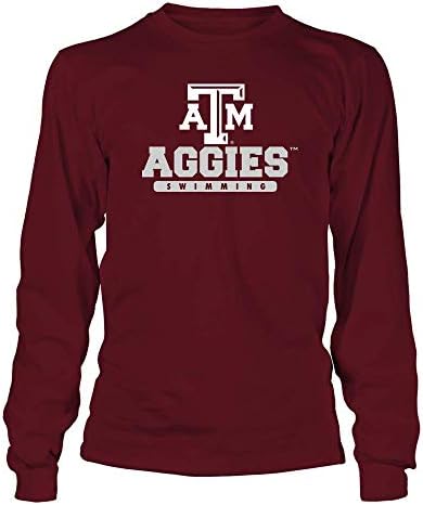 FanPrint Texas A & M Aggies Tişört-Maskot-Logo-Yüzme
