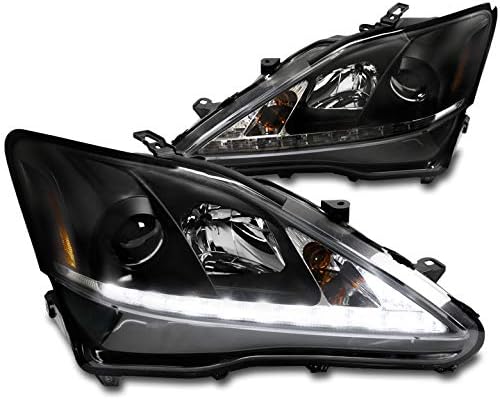 ZMAUTOPARTS LED Projektör Farlar Farlar Siyah ile Uyumlu 2006-2010 Lexus IS250 IS350