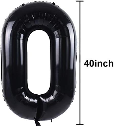 TONİFUL 40 İnç Siyah Büyük Sayılar Balonlar 0-9,Sayı 2 Haneli helyum balonları, folyo Mylar Büyük Sayı Balonlar Doğum Günü Partisi