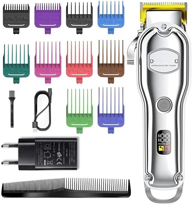 MRXFN berber makası saç makasları Erkekler için, Profesyonel Güçlü LED Elektrikli Saç Kesme Makinesi Erkekler için Yıkanabilir Saç