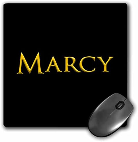 3dRose Marcy ABD'de Popüler Kız Bebek Adı. Siyah Tılsımda Sarı-Fare Altlığı (mp_353717_1)