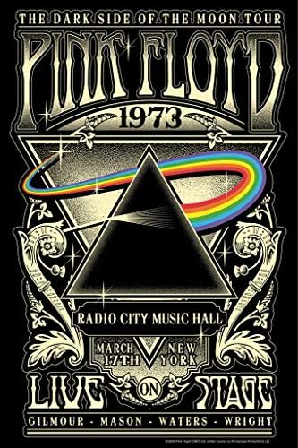 Piramit Amerika Pink Floyd Karanlık Yüzü Ay Turu 1973 Radyo Şehir Müzik Salonu Konser Müzik Retro Vintage Tarzı Kalın Kağıt İşareti