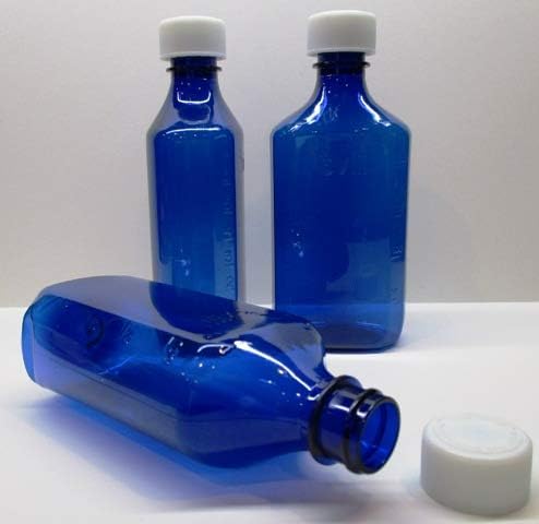 Dereceli Oval Tıbbi Şişeler ve Kapaklar-400 Ünite Kasa-4 Ons 118 ml-Kehribar, Yeşil veya Kobalt Mavisi-Farmasötik Sınıf BPA İçermeyen