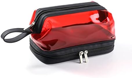 SLNFXC Şeffaf Taşınabilir Seyahat saklama çantası TPU Kadın Makyaj Tuvalet Çift Katmanlı Çanta İş Sporları için (Renk : E, Boyut: 1)