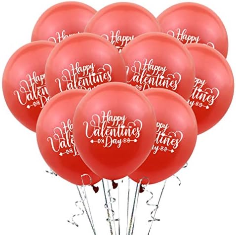 Amosfun Anıt Balonlar 100 adet Lateks Baskılı Balon Sevgililer Günü Balonlar Düğün Yıldönümü Nişan Önerisi Süslemeleri Malzemeleri