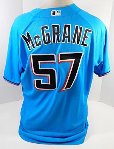Miami Marlins Jameson McGrane 57 Oyun Verilmiş Mavi Forma 48 DP22200 - Oyun Kullanılmış MLB Formaları