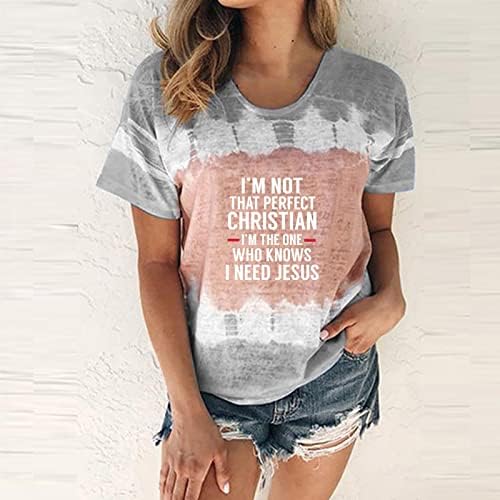 Komik T Shirt Kadınlar için Kısa Kollu Crewneck Bluz Batik Sevimli Söyleyerek Tee Gömlek Yaz Moda 2023 Tunik Üstleri
