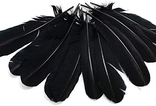 VıdeoPUP 50 adet Siyah Türkiye Tüyleri 28-32cm Doğal Tüyler DIY Zanaat Giyim Dekorasyon Partiler Toplantılar ve Diğer Ev Dekorasyon