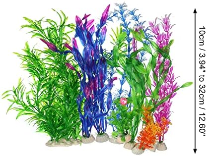 VOCOSTE Akvaryum Bitkileri Seti, Balık Tankı Bitkileri Sahte Renkli Yapay Balık Tankı Dekor Bitkileri Akvaryum Süslemeleri Seti, Küçükten