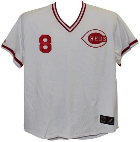 Joe Morgan İmzalı Cincinnati Reds Majestic Beyaz XXL Forması HOF JSA 25139-İmzalı MLB Formaları