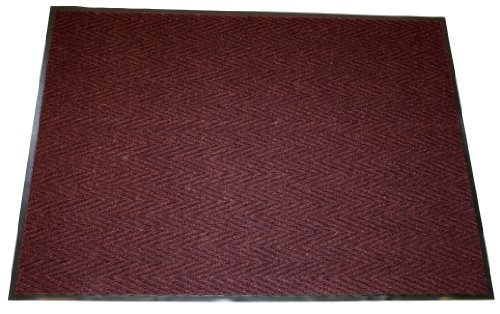 Dayanıklı Vinil Chevron Kaburga Kapalı Giriş Paspası, 3 'x 5', Bordo