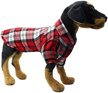 YAODHAOD Köpek Gömlek, Pet Ekose Elbise Gömlek Kedi T-Shirt, Tüm Mevsim İngiliz Tarzı Ekose Köpek Tee, Pet temel ızgara giyim yumuşak