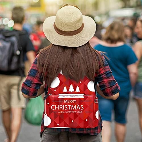 VBFOFBV Sırt Çantası Kadın Sırt Çantası Laptop Sırt Çantası Seyahat Rahat Çanta, Noel Kırmızı Beyaz