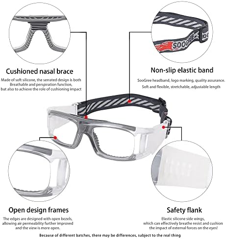 SooGree spor gözlükler, Basketbol Futbol Futbol Racketball Gözlük Erkekler ve Kadınlar için, Anti-Sis Güvenlik Koruyucu