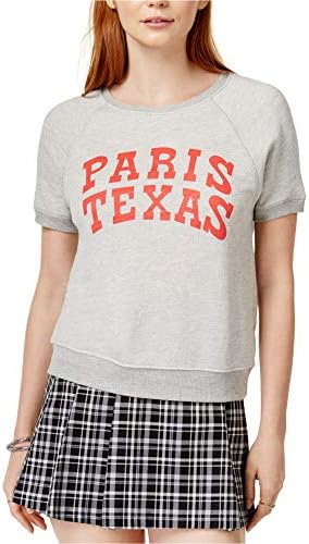 ban.do Bayan Paris Texas Grafik Kısa Kollu Logo Sweatshirt Gri S