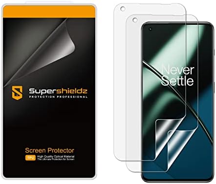 Supershieldz (2 Paket) OnePlus 11 5G Ekran Koruyucu için tasarlanmış, 0.12 mm, yüksek Çözünürlüklü Şeffaf Kalkan (TPU)