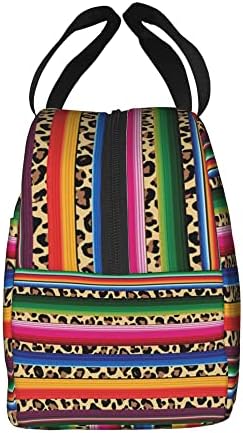Meksika Serape Renkli Öğle Yemeği Çantası Piknik Çantası Çeşitli Eşyalar Çanta alışveriş çantası Tote Çanta Öğle Yemeği soğutucu Kutu,