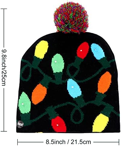 OurWarm LED Noel Bere Light up noel şapkaları, 6 Renkli LED ışıklı örgü şapkalar, Unisex Kış Kar Şapkası