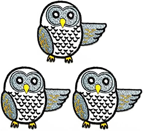 Kleenplus 3 adet. Baykuş Yamalar Kuşlar Vahşi Hayvanlar Hayvanat Bahçesi Orman Çocuklar Karikatür Etiket El Yapımı İşlemeli Yama Sanat