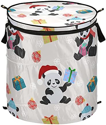 Sevimli Panda Hediye Pop Up çamaşır sepeti Fermuarlı Kapaklı katlanır çamaşır sepeti Kolları İle Katlanabilir Depolama Sepeti Giysi