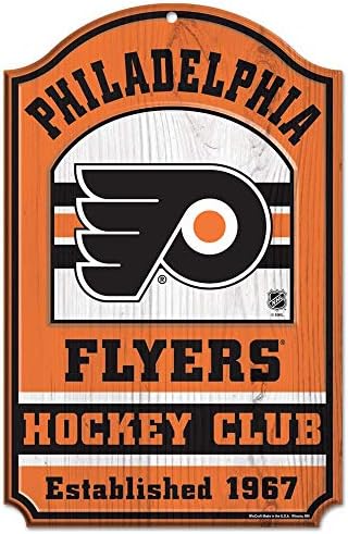 WinCraft NHL Philadelphia Flyers 20753014 Ahşap Tabela, 11 x 17, Siyah