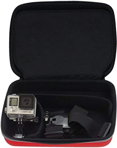 Navitech Kırmızı Ağır Hizmet Tipi Sağlam Aksiyon Kamerası Sert Çanta - AKASO V50 Pro Native ile Uyumlu